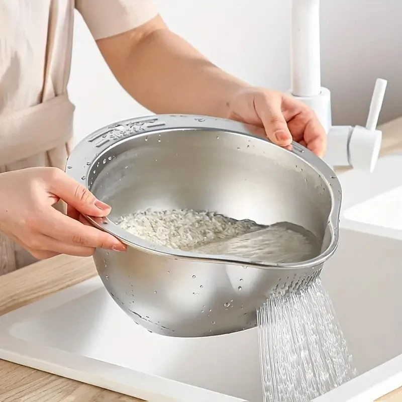 Meal Prep With Rice - Passoire de lavage en acier inoxydable